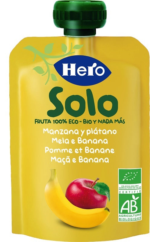 HERO SOLO FRUTTA FRULLATA 100% BIO MELA/BANANA 100 G