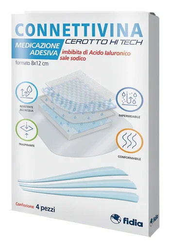 CEROTTO CONNETTIVINA HITECH 8 X 12 CM 4 PEZZI - Farmaspeed