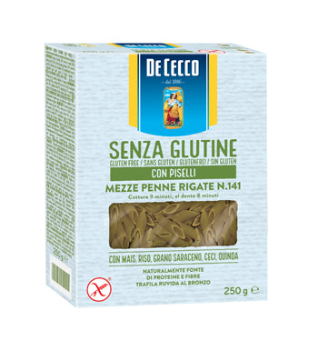 DE CECCO MEZZE PENNE RIGATE N141 WITH PEAS 250 G