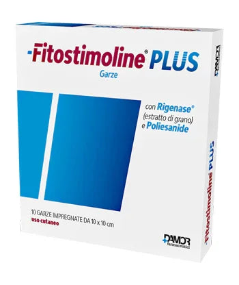 GARZA FITOSTIMOLINE PLUS 10X10 CM 10 PEZZI - Farmaspeed