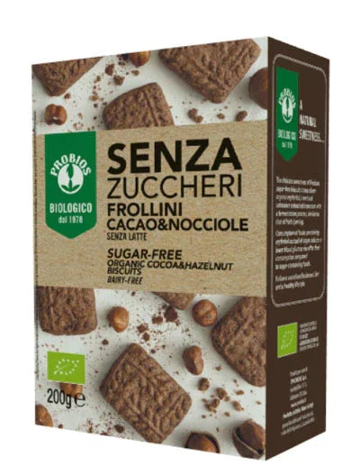 FROLLINI CACAO/NOCCIOLE SENZA ZUCCHERO 200 G - Farmaspeed