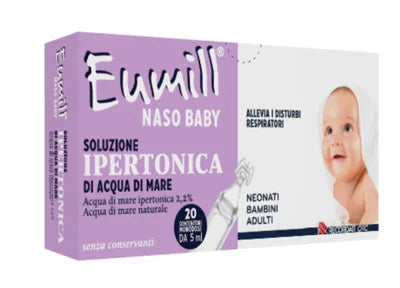 EUMILL NASO BABY SOLUZIONE IPERTONICA 20 CONTENITORI MONODOSE 5 ML - Farmaspeed