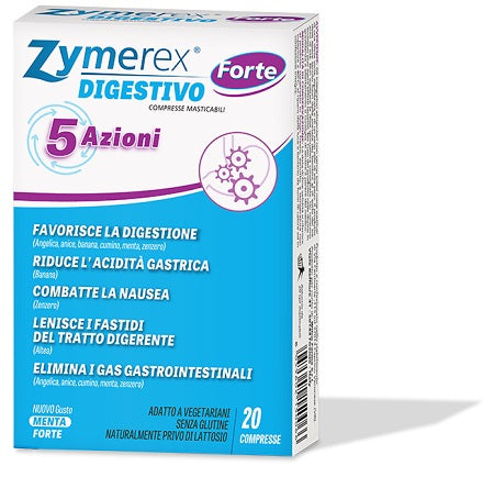 ZYMEREX DIGESTIVE STRONG 5 ACTIONS 20 CHEWABLE TABLETS