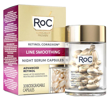 ROC RETINOL CORREXION LINE SMOOTHING SIERO VISO NOTTE 30 CAPSULE - Farmaspeed