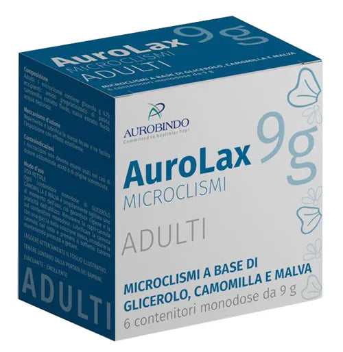 MICROCLISMI PER ADULTI AUROLAX 6 CONTENITORI 9 G - Farmaspeed