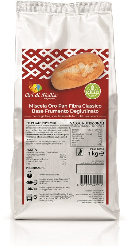 ORI DI SICILIA MIX ORO PAN FIBRA CLASSICO BASE FRUMENTO DEGLUTINATO 1 KG