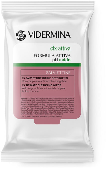 VIDERMINA CLX ATTIVA 15 SALVIETTE INTIME DETERGENTI