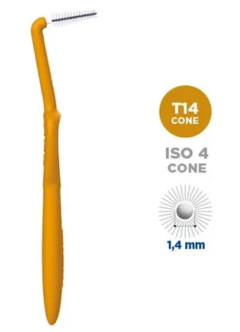 SCOVOLINO CURASEPT PROXI ANGLE MISURA T14 CONICO ISO 4 COLORE OCRA DIAMETRO 1,4 MM 5 PEZZI - Farmaspeed