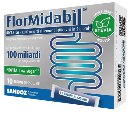 FLORMIDABIL RICARICA 10 BUSTINE CON STEVIA - Farmaspeed