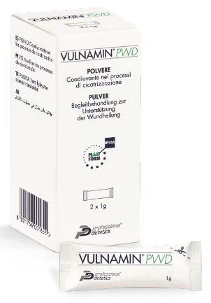 VULNAMIN PWD MEDICAZIONE INTERATTIVA IN POLVERE DI SODIO JALURONATO E AMINOACIDI 2 STICK PACK - Farmaspeed