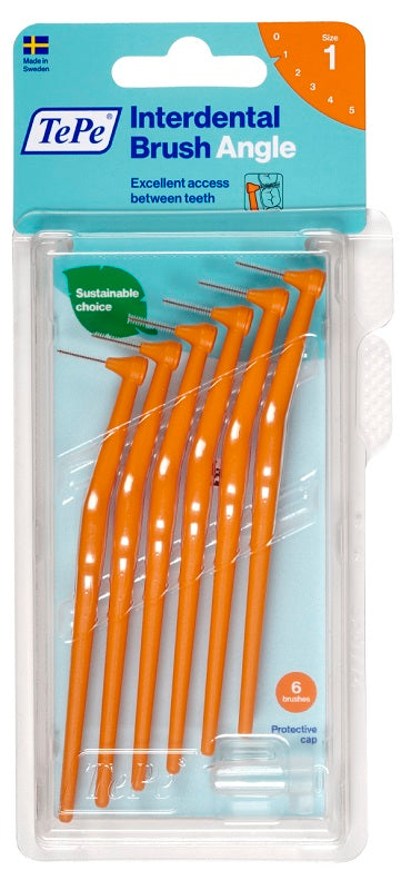 TEPE ANGLE INTERDENTAL BRUSH ORANGE 0.45MM 6 PIECES