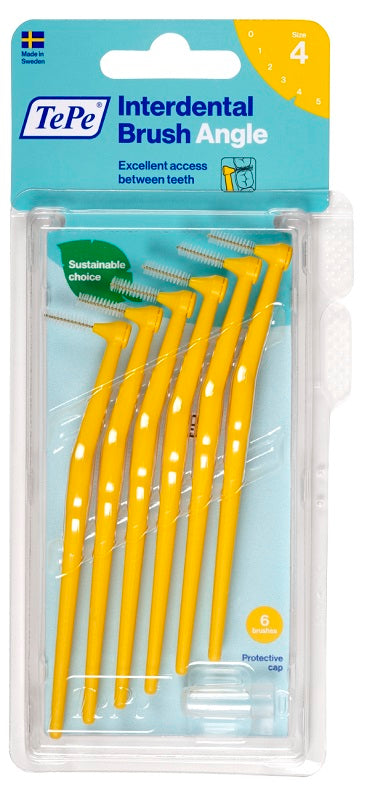 TEPE ANGLE INTERNAL BRUSH YELLOW 0.7MM 6 PIECES