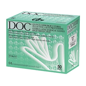 SURGICAL GLOVE IN LATEX MICRO-ROUGH SURFACE POWDERED 50 PAIRS ITEM CHR 6
