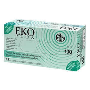 LATEX GLOVE SMOOTH SURFACE POWDERED 100 PIECES ITEM EKO 7