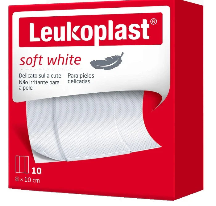 LEUKOPLAST SOFT WHITE 100 X 8 CM 10 PEZZI - Farmaspeed