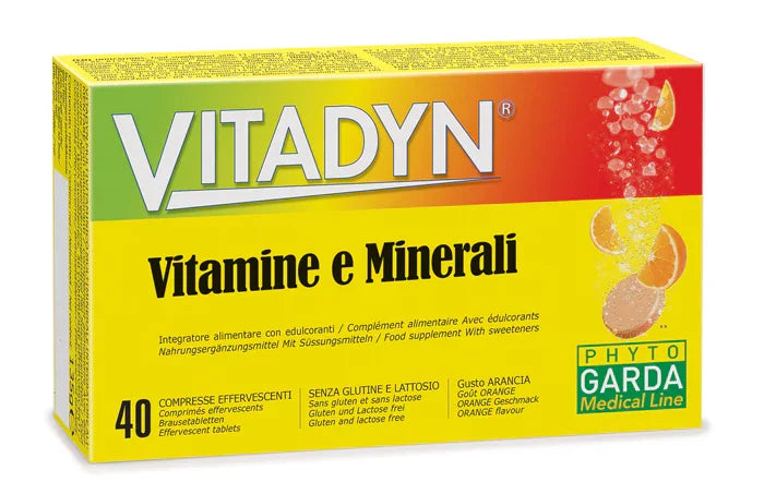 VITADYN VITAMINE/MINERALI 40 COMPRESSE EFFERVESCENTI IN 2 TUBI - Farmaspeed
