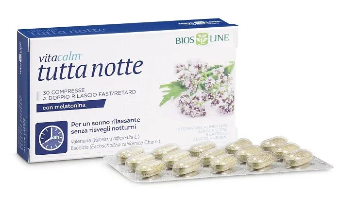 VITACALM TUTTA NOTTE CON MELATONINA 30 COMPRESSE - Farmaspeed