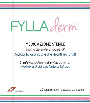 NON-ADHERENT DRESSING FYLLADERM BASED ON HYALURONIC ACID 10 X 10 CM 10 SACHETS