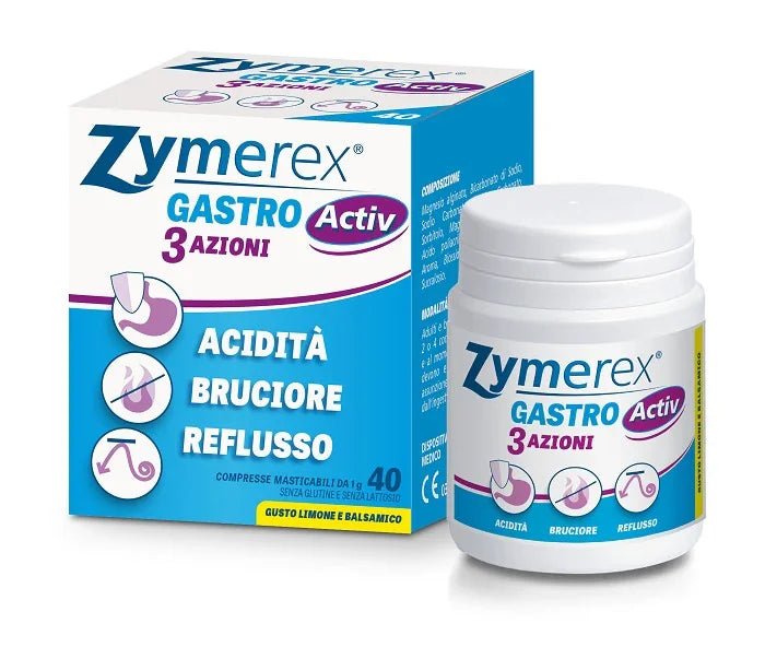 ZYMEREX GASTRO ACTIV 3 AZIONI 40 COMPRESSE MASTICABILI - Farmaspeed