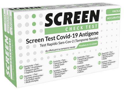 SCREEN TEST AUTODIAGNOSTICO ANTIGENICO RAPIDO COVID-19 SARS-COV-2 TAMPONI NASALI SELFTEST COVID TEST ANTIGENE SCREEN