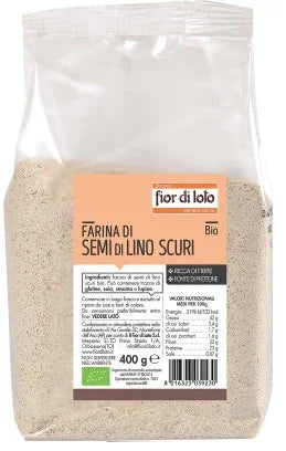 FARINA DI SEMI DI LINO SCURI BIO 400 G - Farmaspeed