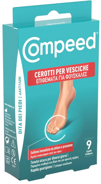 COMPEED CEROTTO VESCICHE DITA DEI PIEDI 9 PEZZI CARTON - Farmaspeed