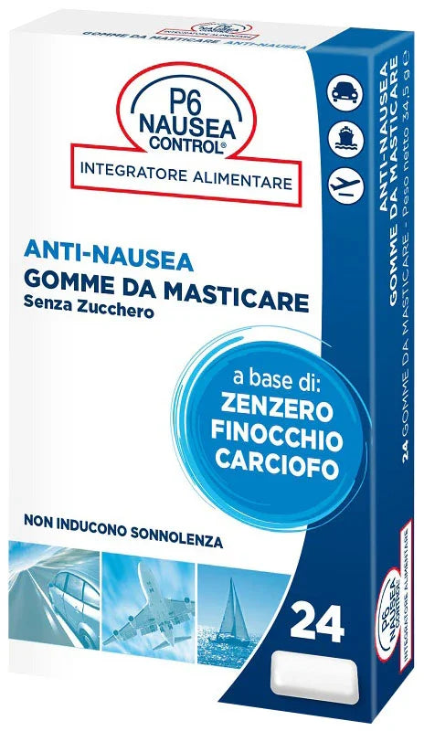 P6 NAUSEA CONTROL 24 GOMME DA MASTICARE SENZA ZUCCHERO - Farmaspeed
