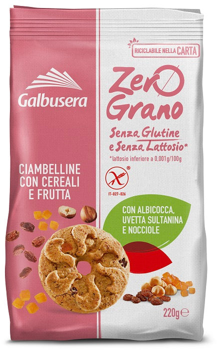 ZEROGRANO CEREAL FRUIT BISCUITS 220 G