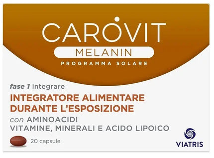 CAROVIT MELANIN PROGRAMMA SOLARE 20 CAPSULE - Farmaspeed