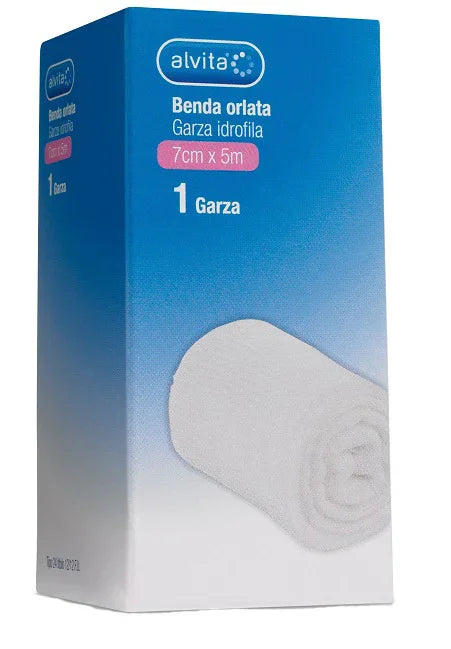 BENDA ORLATA GARZA IDROFILA ALVITA 7X500CM - Farmaspeed