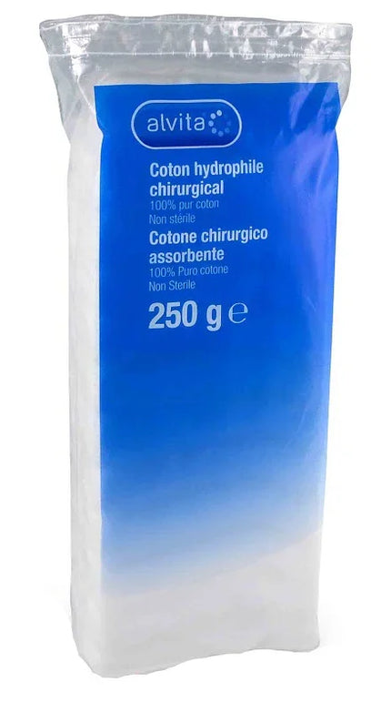 COTONE CHIRURGICO IDROFILO ALVITA 100% PURO COTONE 250 G - Farmaspeed