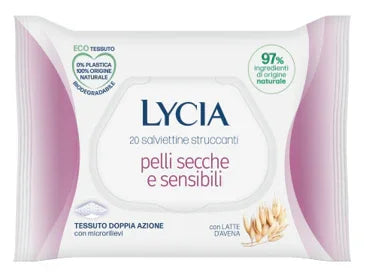 LYCIA SALVIETTINE STRUCCANTI PELLI SECCHE E SENSIBILI 20 PEZZI - Farmaspeed