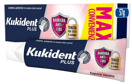 KUKIDENT PLUS BARRIERA ANTI-CIBO NEUTRO CREMA ADESIVA DENTIERE 57 G