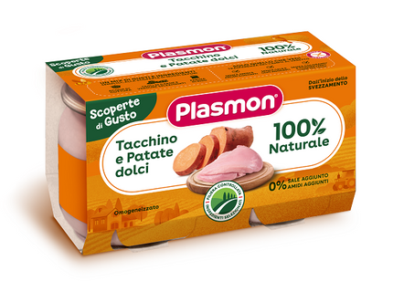 PLASMON OMOGENEIZZATI TACCHINO PATATE DOLCI 2 PEZZI DA 120 G