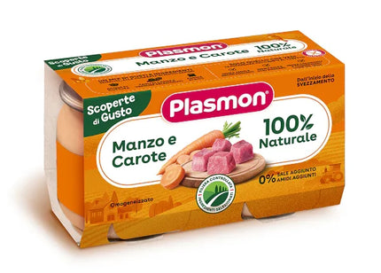 PLASMON OMOGENEIZZATI MANZO CAROTE 2 PEZZI DA 120 G - Farmaspeed