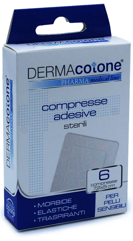 COMPRESSA ADESIVA DERMACOTONE 7,2X5 CM 6 PEZZI - Farmaspeed
