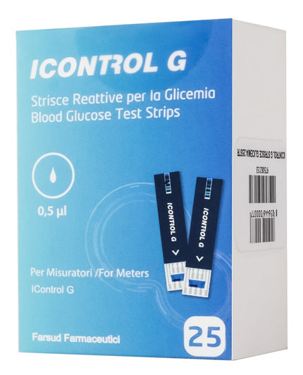 ICONTROL G BLOOD GLUCOSE TEST STRIPS 25 PIECES