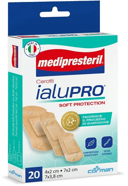 MEDIPRESTERIL CEROTTI IALUPRO SOFT PROTECTION 3 FORMATI ASSORTITI 20 PEZZI - Farmaspeed