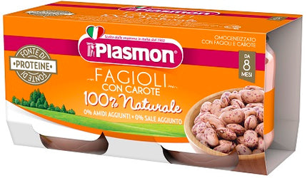 PLASMON OMOGENEIZZATO FAGIOLI BORLOTTI E CAROTE 2X80 G