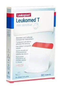 LEUKOMED T SKIN SENSITIVE MEDICAZIONE POST-OPERATORIA TRASPARENTE CON MASSA ADESIVA IN SILICONE 8X10 CM 5 PEZZI - Farmaspeed