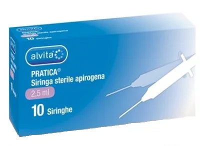SIRINGA PER INFUSIONE E IRRIGAZIONE ALVITA 2,5 ML CON AGO 23 GAUGE 1 1/4 0,6X30 MM 10 PEZZI - Farmaspeed