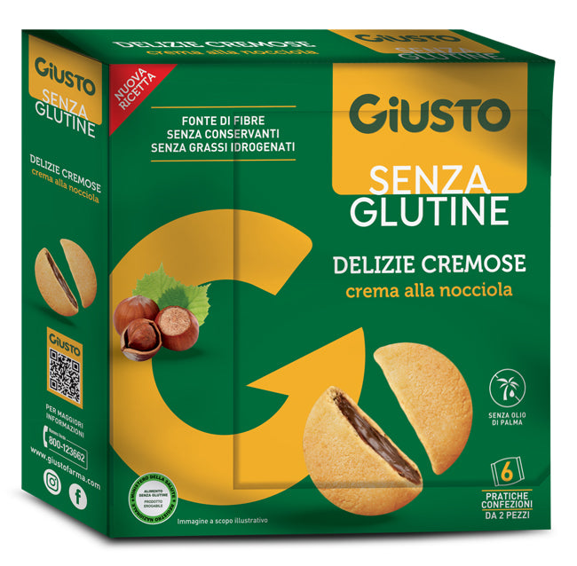 GIUSTO GLUTEN FREE CREAMY DELIGHTS WITH COCOA HAZELNUT 180 G