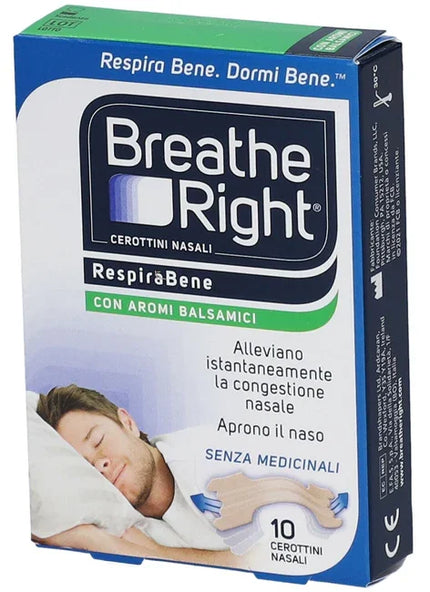 CEROTTI NASALI BREATHE RIGHT BALSAMICI 10 PEZZI - Farmaspeed