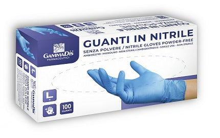 GUANTI NITRILE SENZA POLVERE SMALL 100 PEZZI GAMMADIS