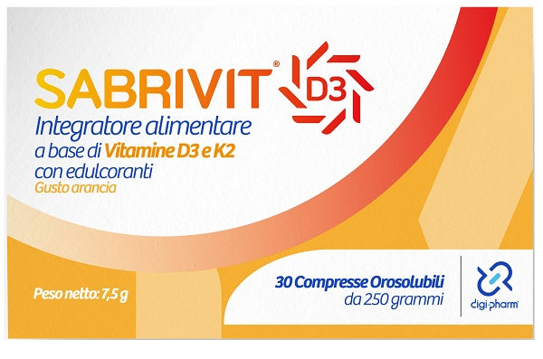 SABRIVIT D3 30 ORANGE FLAVOURED BUBBLE TABLETS