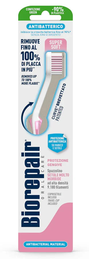 BIOREPAIR ORAL CARE ANTIBATTERICO SPAZZOLINO PIU' COMFORT PROTEZIONE GENGIVE SETOLE SUPER SOFT - Farmaspeed