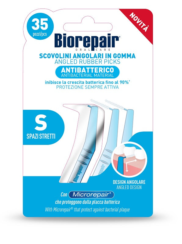 BIOREPAIR ORAL CARE ANTIBACTERIAL DISPOSABLE RUBBER INTERDENTAL BRUSHES NARROW SPACES 40 PIECES