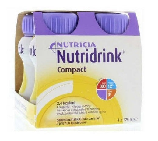 NUTRICIA NUTRIDRINK COMPACT BANANA FLAVOUR 4 BOTTLES OF 125 ML