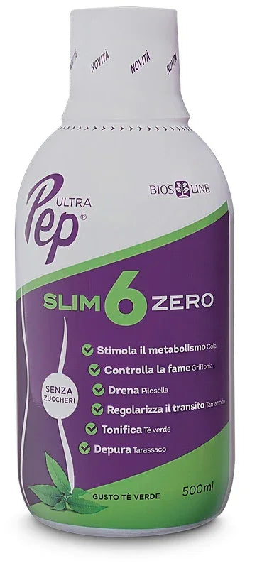 ULTRA PEP SLIM 6 ZERO TE' VERDE 500 ML BIOSLINE - Farmaspeed