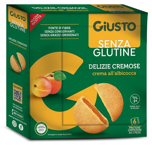 GIUSTO GLUTEN FREE CREAMY APRICOT DELIGHTS 6 PACKS OF 30 G